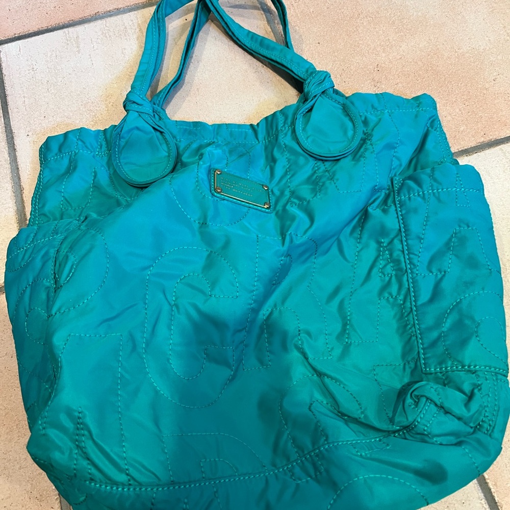 Marc by Marc Jacobs teal quilted tote bag
